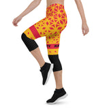 Kansas City Themed Diamond Gym Fitness Yoga Capri Leggings by ThatXpression
