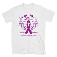 Support Alzheimer Awareness Grandpa Edition Unisex White/Black T-Shirt - ThatXpression