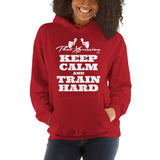 Keep Calm And Train Hard Gym Workout  Unisex Fitness Casual Hoodie
