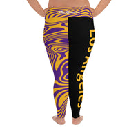 Los Angeles Themed Purple Swirl Yoga Plus Size Leggings