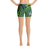 ThatXpression Fashion Designer Seahawks Themed Swirl Shorts