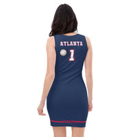 ThatXpression Fashion Baseball Fan Atlanta Themed Fitted Dress