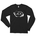 Unisex Black Navy Splash Blurb Design Long Sleeve T-Shirt by ThatXpression - ThatXpression