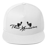 Flat Bill Cap With Black Stitching By ThatXpression - ThatXpression