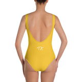 ThatXpression Fashion Fitness Yellow And White One-Piece Swimsuit