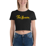 ThatXpression's Yellow Branded Women’s Gym Workout Crop Tee