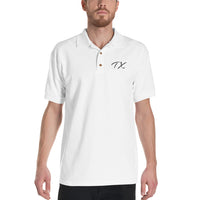 ThatXpression Fashion Fitness Black Embroidered Polo Shirt - TX