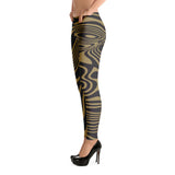 ThatXpression Fashion Fitness Signature New Orleans Theme Black and Gold Leggings