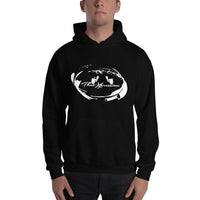 Unisex Black Navy Splash Design Fitness Casual Hoodie 9.0 By ThatXpression