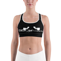 Women's Black White Gym Fitness Training Sports bra by ThatXpression - ThatXpression