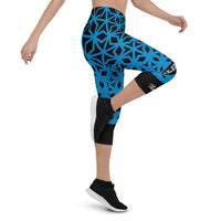 Carolina Themed Diamond Gym Fitness Yoga Capri Leggings by ThatXpression
