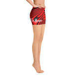 ThatXpression Fashion Fitness Black and Red Swirl Shorts