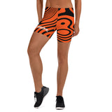 ThatXpression Fashion Fitness Cincinnati Themed Orange Black Swirl Shorts