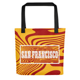 ThatXpression Desinger Swirl San Francisco Sports Themed Versatile Use Tote bag