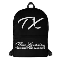 ThatXpression Fashion Fitness "TX" Black and White Gym Backpack