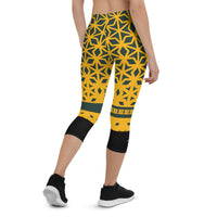 Green Bay Themed Diamond Gym Fitness Yoga Capri Leggings by ThatXpression