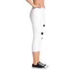 Women's Gym Fit or Casual Capri Leggings White/Black by ThatXpression - ThatXpression