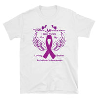 Support Alzheimer Awareness Brother Edition Unisex White/Black T-Shirt - ThatXpression