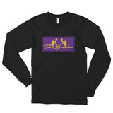 Sporty Gym Casual Long Sleeve Purple Gold Lakers Scheme Logo T-Shirt by ThatXpression - ThatXpression
