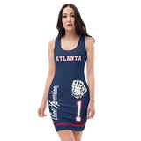 ThatXpression Fashion Baseball Fan Atlanta Themed Fitted Dress