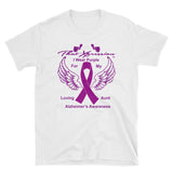 Support Alzheimer Awareness Aunt Edition Unisex White/Black T-Shirt - ThatXpression