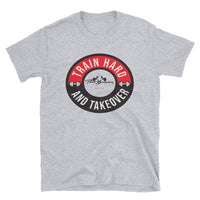 Train Hard And Takeover Unisex Barbell Gym Fitness Gym Workout Tee