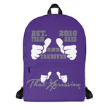 ThatXpression Fashion Fitness Train Hard And Takeover EST 2018 Purple Backpack Laptop Gym Bag