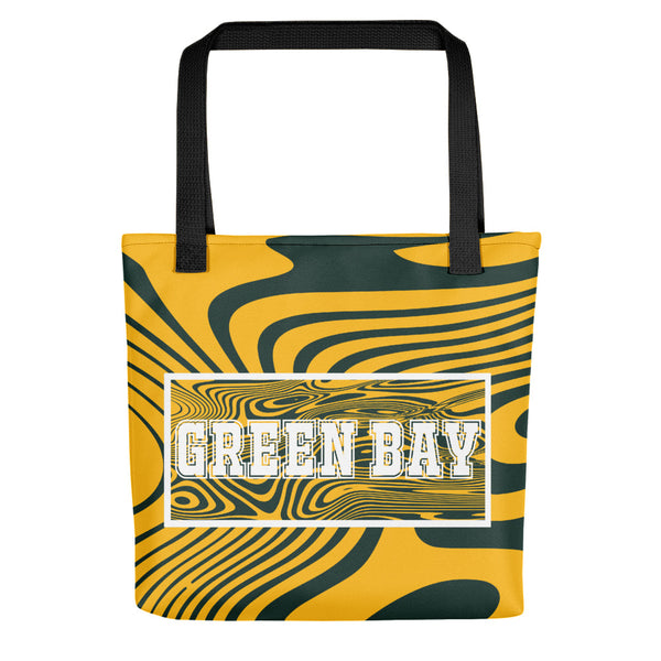 ThatXpression Designer Swirl Green Bay Sports Themed Versatile Use Tote bag