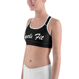 Women's Black White Gym Training Cycle Fit Sport bra by ThatXpression - ThatXpression