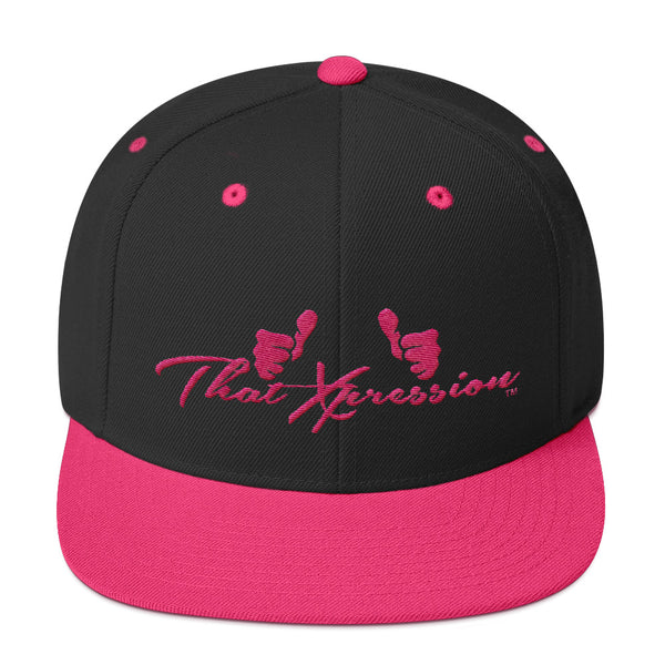 Black/Neon Pink Snapback Hat by ThatXpression - ThatXpression
