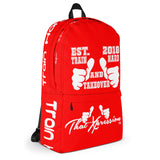 ThatXpression Fashion Fitness Takeover Red And White Water Resistant Backpack