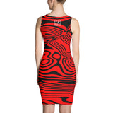 ThatXpression Fashion Fitness Black and Red Swirl Dress