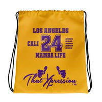 Los Angeles Theme Black Purple Gold Unisex T-Shirt by ThatXpression