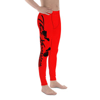 Men's Red Black Gym Fitness Training Leggings by ThatXpression