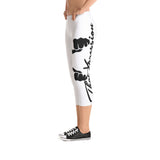 Women's Gym Fit or Casual Capri Leggings White/Black by ThatXpression