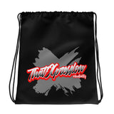 ThatXpression Fashion Fitness Mentality Active Gym Fit Grey Splash Drawstring bag
