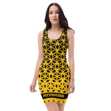 ThatXpression Black And Gold Diamond Pittsburgh Fan Fitted Dress