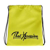 ThatXpression Fashion Fitness Black/Yellow Multi Use Storage Gym drawsting bag