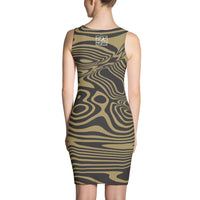 ThatXpression Fashion Fitness Black & Gold Swirl Print Dress