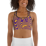 ThatXpression Fashion Fitness Los Angeles Themed Purple and Gold Sports bra