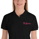 ThatXpression Fashion Fitness Stylized Pink Embroidered Women's Polo Shirt