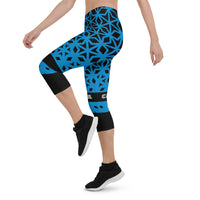Carolina Themed Diamond Gym Fitness Yoga Capri Leggings by ThatXpression