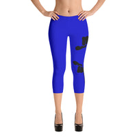 Women's Gym Fit or Casual Capri Leggings Blue/Black by ThatXpression - ThatXpression