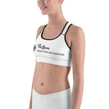 ThatXpression Fashion Gym Fitness Barbell Takeover White Gym Workout Sports Bra