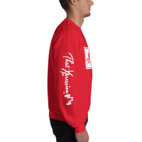 Train Hard And Takeover Gym Fitness Themed Unisex Red Navy Black Sweatshirt - ThatXpression