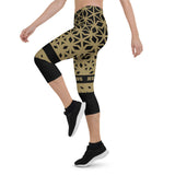 New Orleans Themed Diamond Gym Fitness Yoga Capri Leggings by ThatXpression