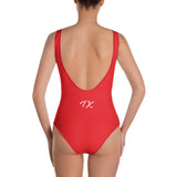ThatXpression Fashion Fitness Red And White One-Piece Swimsuit