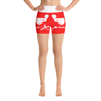 Yoga Shorts Red/White by ThatXpression - ThatXpression