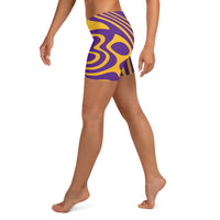 ThatXpression Fashion Fitness Los Angeles Theme Purple and Gold Shorts