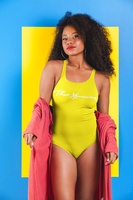 One piece colorful swimsuit perfect for lakes beaches and pools
